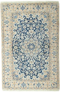Perserteppich Nain 9 LA mit Seide - Sehr Fein 175 x 117 cm Top Zustand - blau - Bild 1 von 12