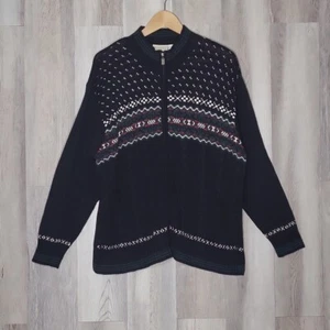 Cárdigan Elisabeth Liz & Co Mujer Talla Grande 1 Negro Ramie Cremallera Completa Tejido Cálido - Imagen 1 de 7