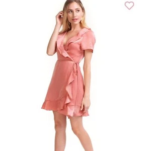 Show me your MuMu Elegant Winnie Wrap Dress Rustic Mauve Sheen Size Medium - Picture 1 of 9