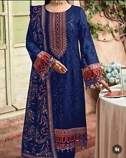 Pakistani Designer Party wear womens dress hvy work Georgete Blue stich upto 4xl