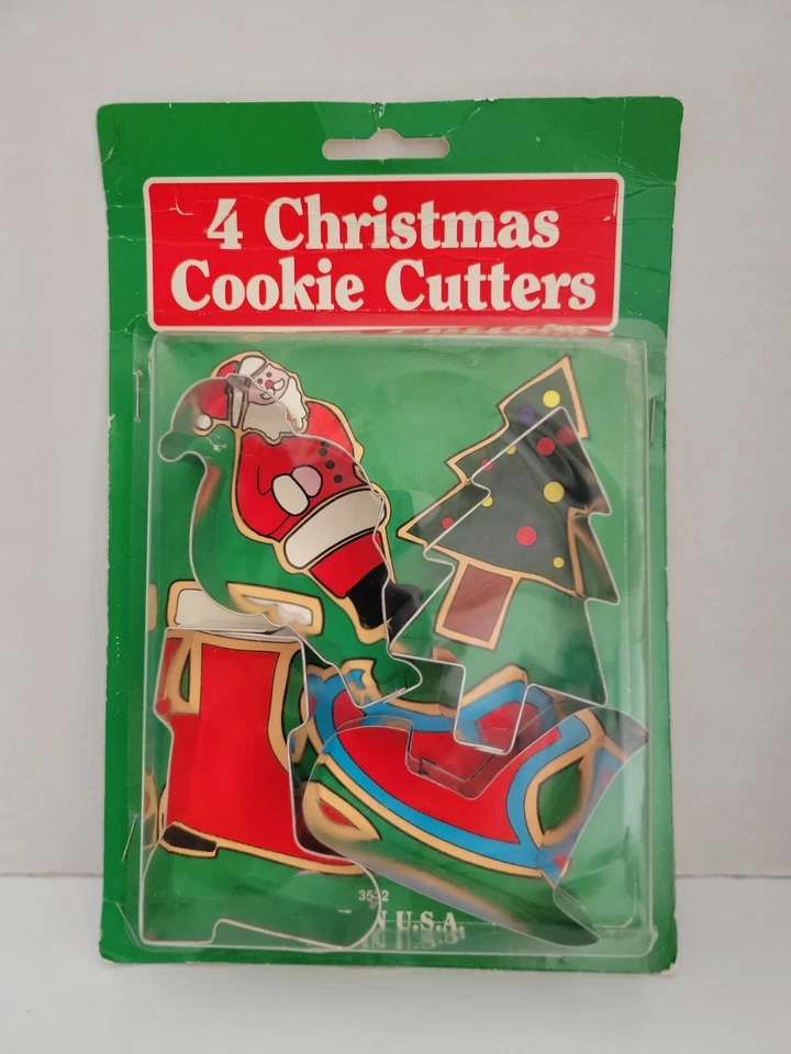 2 Sets Fox Run Christmas Cookie Cutters 4 Each Metal