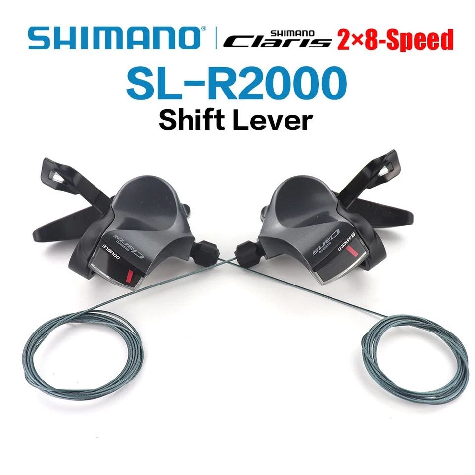 SHIMANO CLARIS SL-R2000 Shifter 2x8 Speed Flat Bar Shift Lever For Road Bike - Image 1 of 4