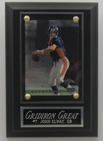 JOHN ELWAY DENVER BRONCOS CARD WALL PLAQUE WITH EASEL FOR YOUR MAN CAVE Cover