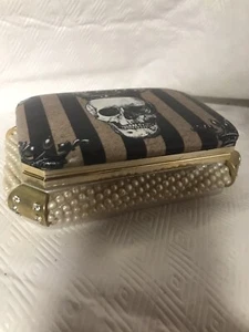 BEADED SKULL WHITE ONYX TRINKET BOX - Picture 1 of 12