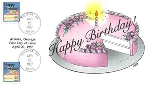 2272 22c Happy Birthday, Collins hand painted cachet [120225.412] - Picture 1 of 1