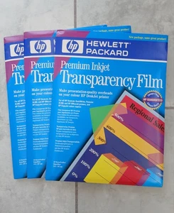 Hewlett Packard Premium Inkjet Transparency Film 50 Sheets. 3 Packs. Unopened. - Photo 1/2