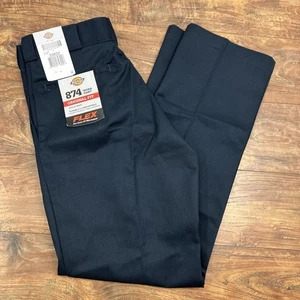 Dickies 874 Work Pants Men's Size 33x32 Navy Blue Original Fit Flex NEW - Picture 1 of 9