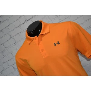 Under Armour Golf Poloshirt Herren Größe Medium Loose HeatGear Performance Orange - Bild 1 von 6