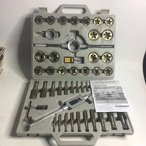 PITTSBURGH 45-PIECE TITANIUM NITRIDE TAP AND DIE SET - Picture 1 of 4
