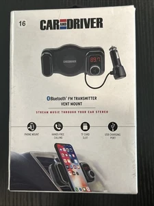 NIB Car and Driver Vent Mount Bluetooth FM Transmitter Black FREE SHIPPING - Picture 1 of 3