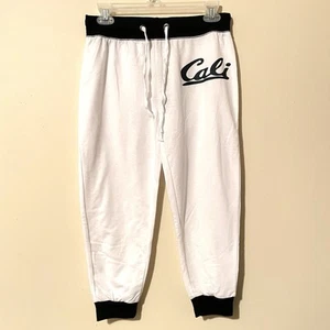 Coco Limon Cali Capri Jogger Pants Women’s Size Medium Black White Drawstring - Picture 1 of 6