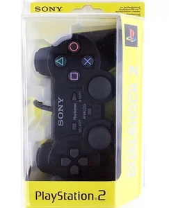 Black OEM DualShock Wire Controller for Sony PS2 Playstation2 Gamepad Joystick - Picture 1 of 2