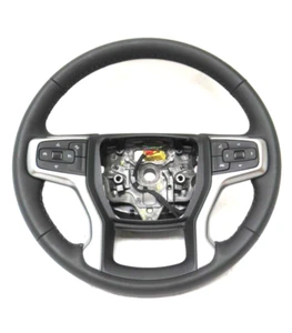 85551786 New OEM Steering Wheel Black 2021-23 Chevrolet Silverado Suburban Tahoe - Picture 1 of 11