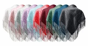 Seidentuch Dirndl-Trachtentuch Tuch 75 x 75cm Dirndltuch reine Seide Fransentuch - Bild 1 von 67