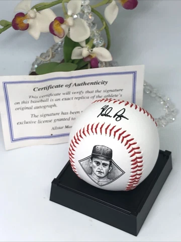 MLB Nolan Ryan Signed Autographed with Picture Baseball Replica w/ Certificate Cover