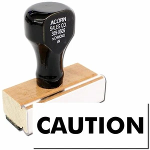Caution Rubber Stamp Size 1/2" Tall x 1-1/2" Wide - Picture 1 of 5