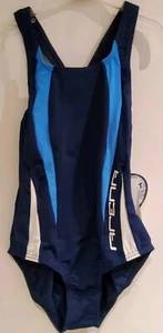 Arena Mädchen Miombre JR Einteiler Badeanzug blau/weiß Alter 14 Jahre - Bild 1 von 3