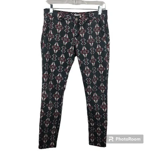 Vintage Forever 21 Y2K Black Skinny Jeans Aztec Western Print size 26 - Picture 1 of 7