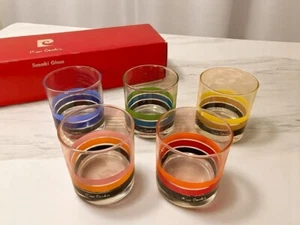 Sasaki Glass Pierre Cardin set of 5 Rocks Glass with box Vintage Japan Sasaki - Picture 1 of 10