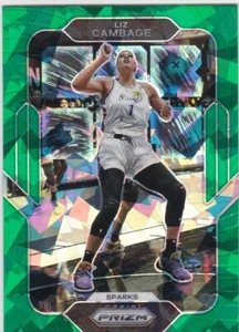 2022  Prizm WNBA FANATICS Green CRACKED ICE FAROUT #9  Liz Cambage- Los Angeles - Picture 1 of 1