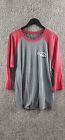 1776 United Men's Eagle Graphic Henley T-Shirt Red/Gray Size 2XL XXL