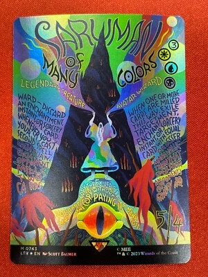 MTG LTR 0743 Saruman of Many Colors#2 NM EN Borderless Poster Foil - Image 1 of 2
