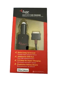 Fuse Car Charger Apple iPhone 4S, 4, 3GS iPod Touch 3 & 4 ipod nano 3, 4, 5, 6 - Picture 1 of 1