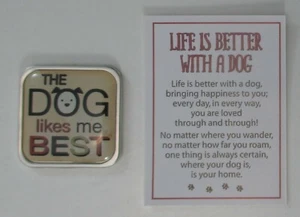 S3 Der Hund mag mich am liebsten LEBEN IST BESSER MIT EINEM HUND Taschenmarke Charm ganz - Bild 1 von 4