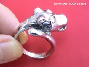 GRÖSSE 10,50 HERRENRING LACHENDER HUND - SEHR EINZIGARTIG! NEU! - Bild 1 von 1