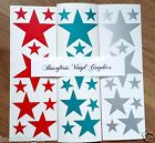 3 Sets Of Stars Vinyl Wall Art Stickers Decals - message with colour choice