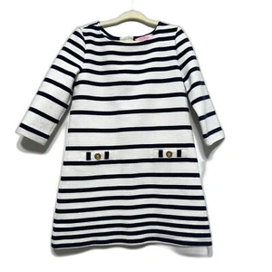 Lilly Pulitzer Dress Charlene Girls Small 4-6 Shift Stripe Nautical Blue White - Picture 1 of 8
