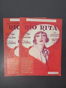 VTG 1920s Rio Rita Sheet Music Radio Picture Screen Operetta Ziegfeld 2 Pack - Picture 1 of 18