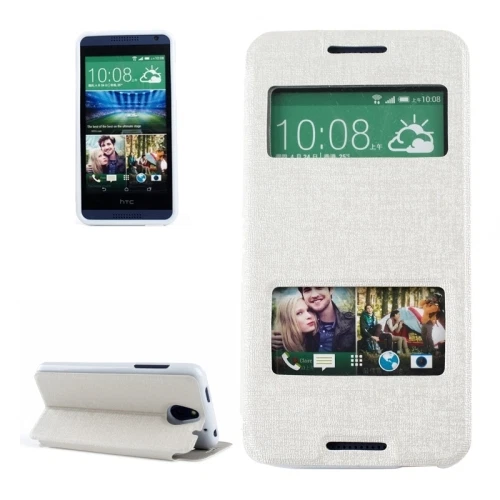COVER CUSTODIA FLIP CALL VIEW PELLE per HTC DESIRE 610 STAND BIANCO+2 SLOT CARTE - Immagine 1 di 1
