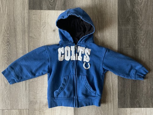 VETEMENTS Felpa con cappuccio NFL Team Apparel Indianapolis Colts cerniera taglia 3T