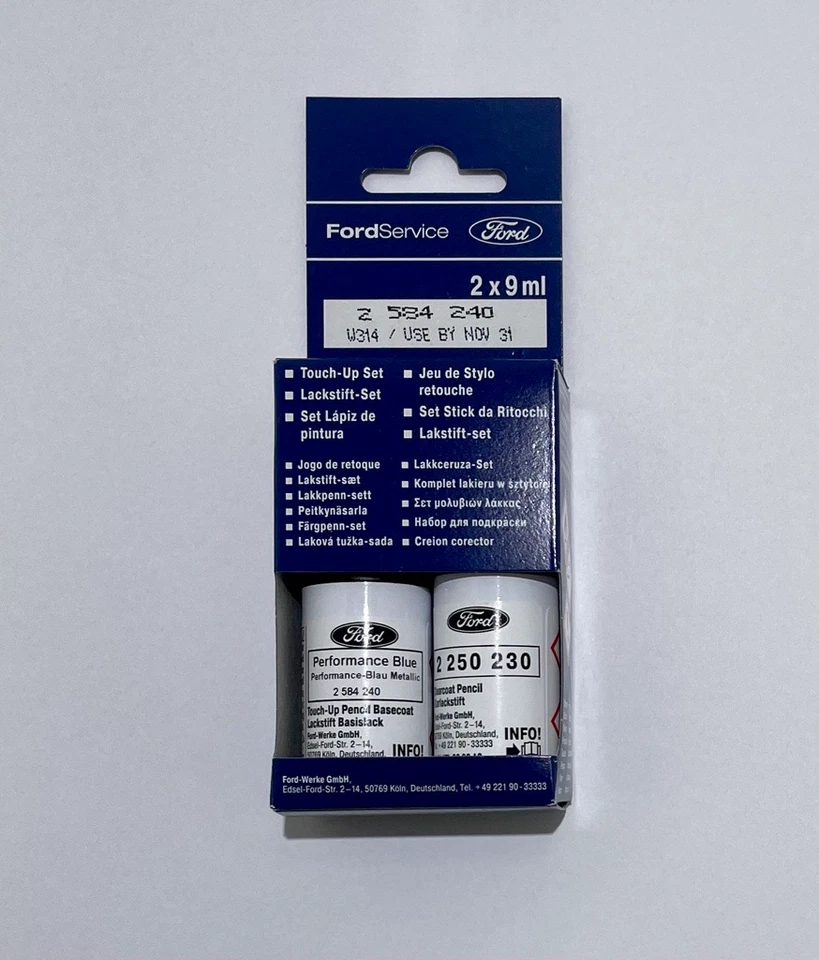 (1075€/1L) Original Ford Lackstift Performance Blau Met. Pinsel Lack 2584240 - Bild 1 von 1