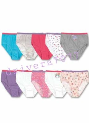 Hanes Girls' 100% Cotton Tagless Brief Panties Multipack, Assorted 6-Pack  - Image 1 of 4