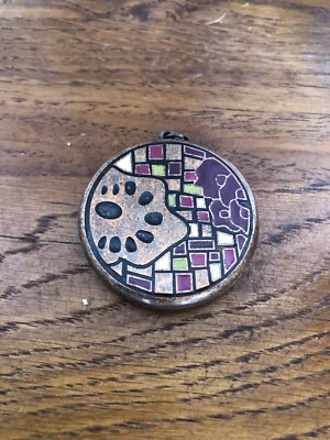 Ancienne Boite Poudre Maquillage Cuivre Émaillé Décor Fleurs Vintage #A923 - Photo 1/4