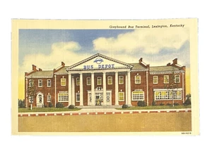 Greyhound Bus Terminal Lexington KENTUCKY • Unposted Linen Postcard - Picture 1 of 2