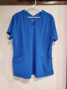 Med Couture Peaches Double V-neck Top Stretch Women Scrub Medical 2 Pockets 8434 - Picture 1 of 7