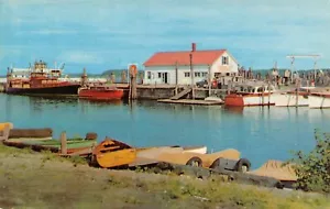 Terminal de ferry Streamline y cuenca de yates barcos Marina Burlington, VT postal de colección - Imagen 1 de 2
