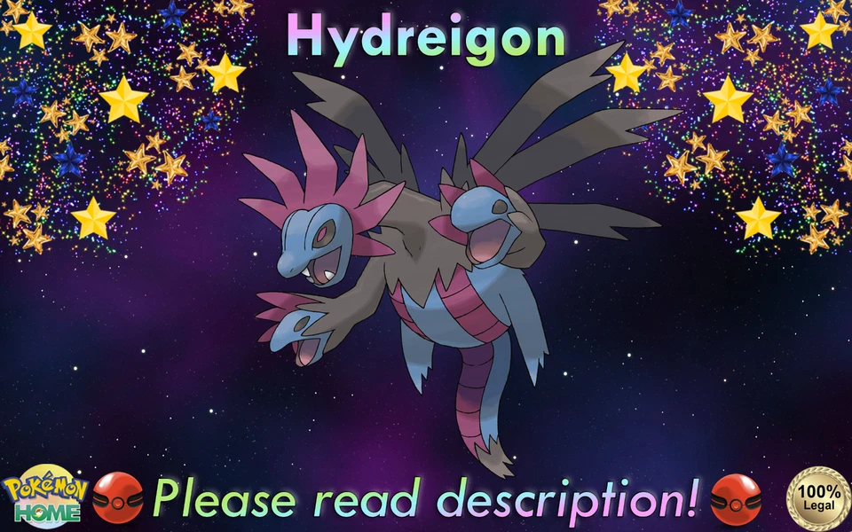 ✨Ghetsis' Hydreigon EVENT 6IV✨Sword Shield Scarlet Violet HOME (💯Legal) - Image 1 of 1