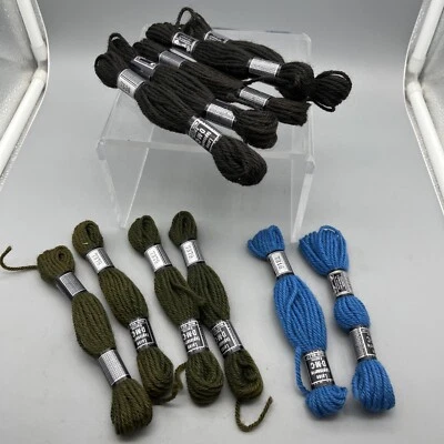 Lot Of 11 Skeins Mixed Colors Laine Tapisserie DMC 100% Wool  7316,7538,7379 - Image 1 of 4