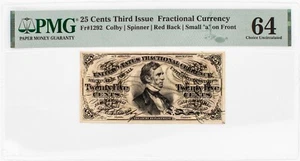 Fr-1292, 25c Fessenden "a" , Third Issue, US Fractional Currency, PMG 58 - Picture 1 of 4