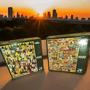 2 Lot White Mountain Jigsaw Puzzles 1000 Pieces 20" x 27" 2 Sets - Picture 1 of 17