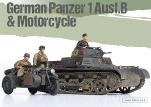 1/35 ACADEMY GERMAN PANZER 1 AUSF.B & MOTORCYCLE PLA MODEL KIT DIORAMA 13556 - Picture 1 of 12