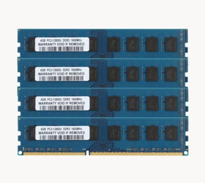 16 GB DDR3 RAM 4x 4 GB PC3-12800 1600MHz 240pin DIMM Desktop Memory Low density - Picture 1 of 4
