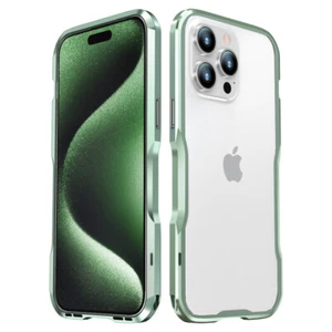 For iPhone 15 Pro Max 15 Plus Aluminum Alloy Frame Metal Bumper Case with Screws - Picture 1 of 14