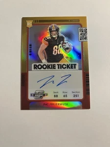 2021 Contenders Optic Rookie Ticket Red /149 Pat Freiermuth Auto RC Steelers B1 - Bild 1 von 2