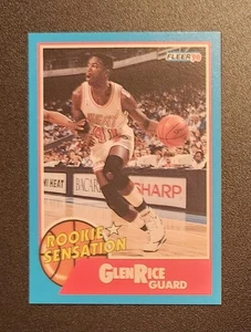 1990-91 Fleer NBA Rookie Sensations Card #3 of 10 Glen Rice Heat - Picture 1 of 1