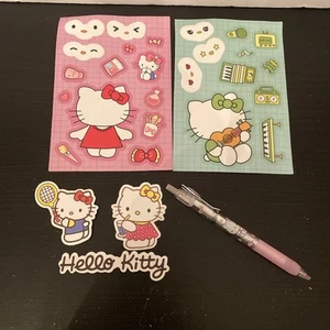 Hello Kitty Sanrio Stickers Pen Multicolor 6 Pc Set New - Picture 1 of 8